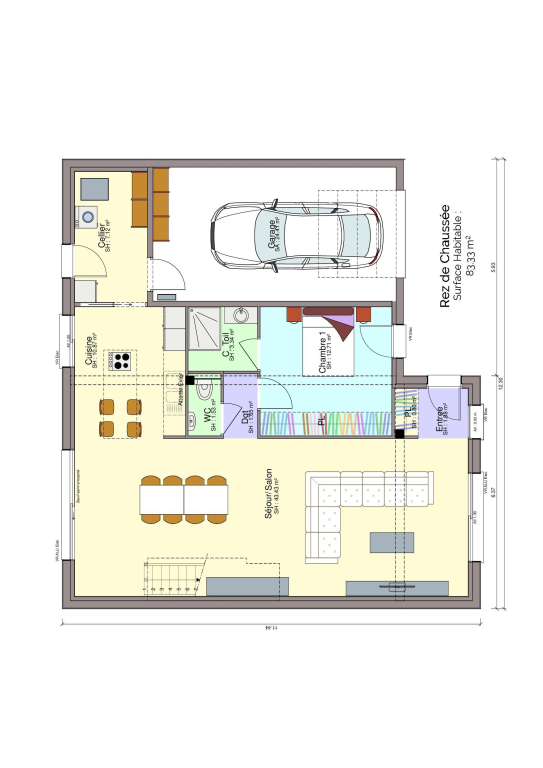 Plan maison rez-de-chaussée 2