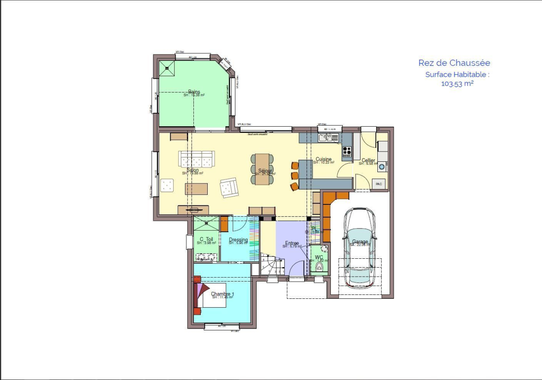 plan de maison meublé